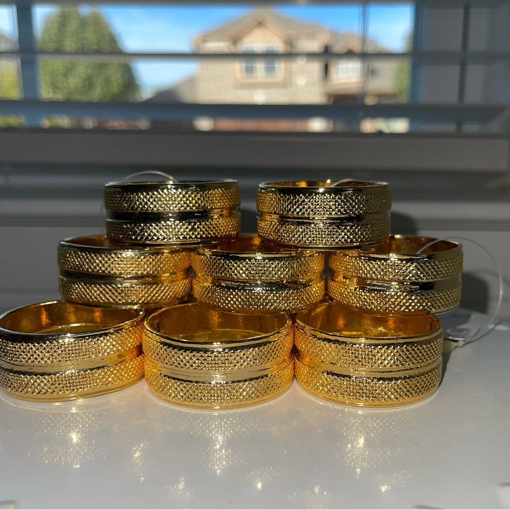 Vintage Mervyn’s Gold Color Napkin‎ Rings Set Of 11